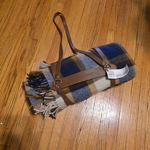 Pendleton Wool Plaid Blanket Roll - Navy, Tan, Cream